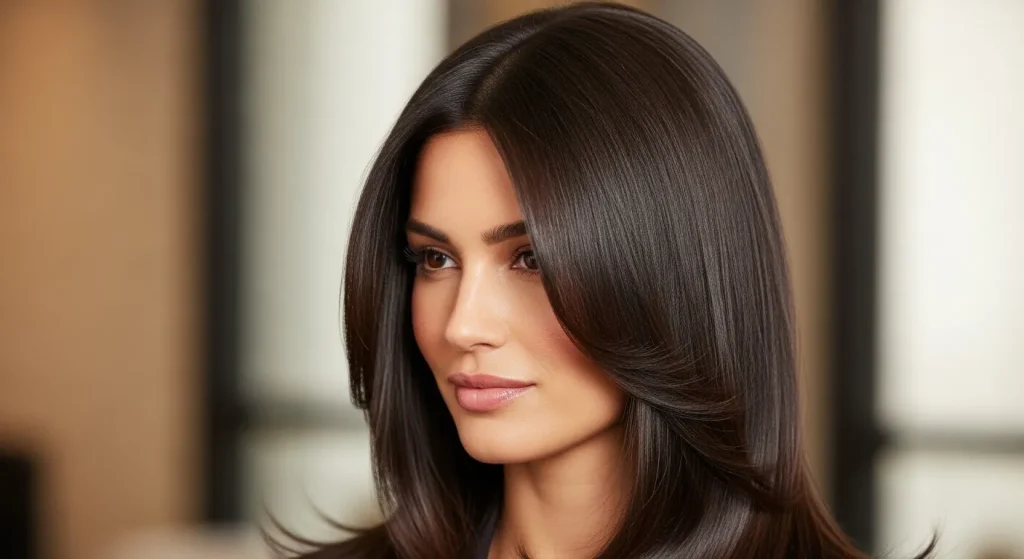 The Ultimate Guide to Face Framing Layers Hairstyles in 2025 6 Straight hair with soft layers creating gentle face framing.