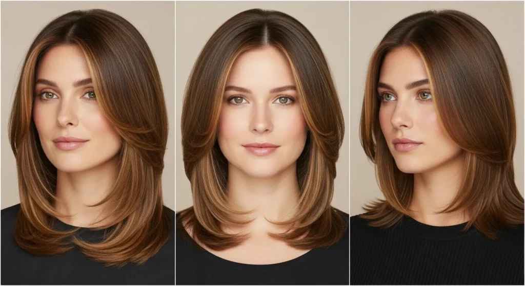 The Ultimate Guide to Face Framing Layers Hairstyles in 2025 8 Different face shapes with tailored face framing layers.
