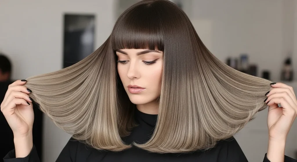 Best Jellyfish Haircut Looks for 2025: Edgy, Unique & Iconic 5 Classic jellyfish haircut with sharp top bob and long straight layers.