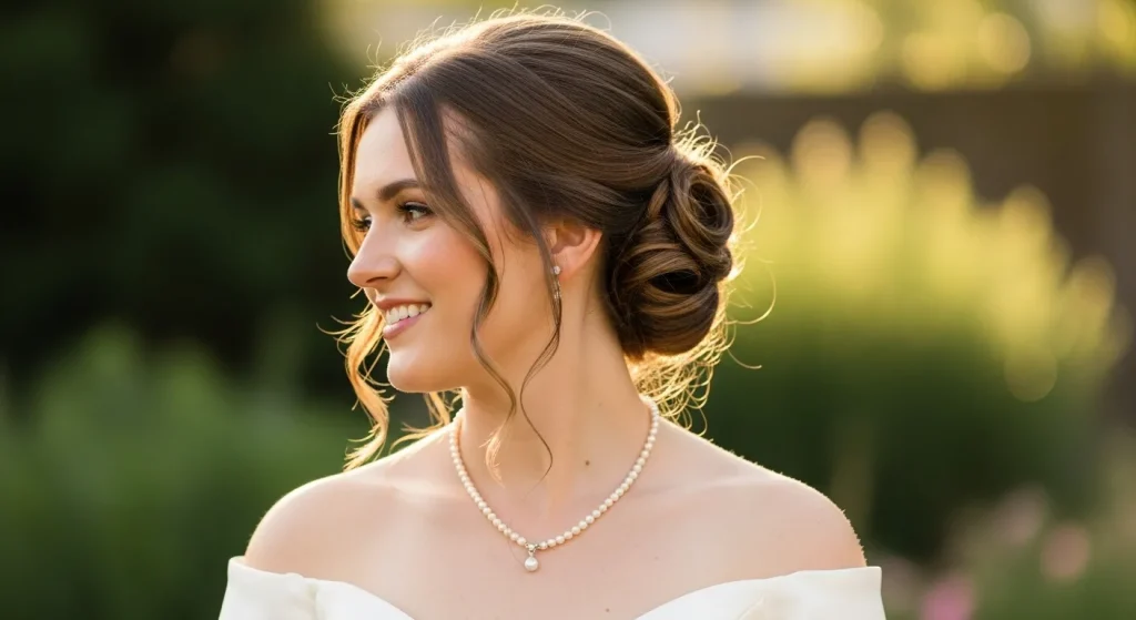 26+ Romantic Curls Hairstyles for 2025 You’ll Fall in Love With 4 Romantic curly updo with loose bun and face-framing tendrils.