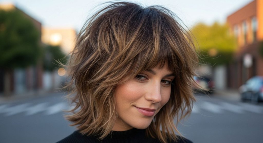 Best Shag Haircut for Women Ideas 2025: Modern Looks 6 Short shag haircut with bold, textured choppy layers.