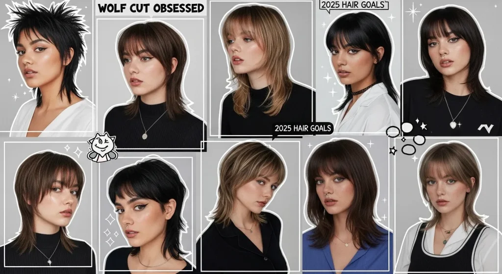 Wolf cut hairstyle 2025 trend embraced by celebrities and influencers”