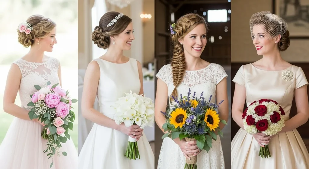 30+ Best Braided Wedding Updo Hairstyle for Modern & Classic Brides 7 Braided wedding updos styled to match romantic, elegant, rustic, and vintage wedding themes.