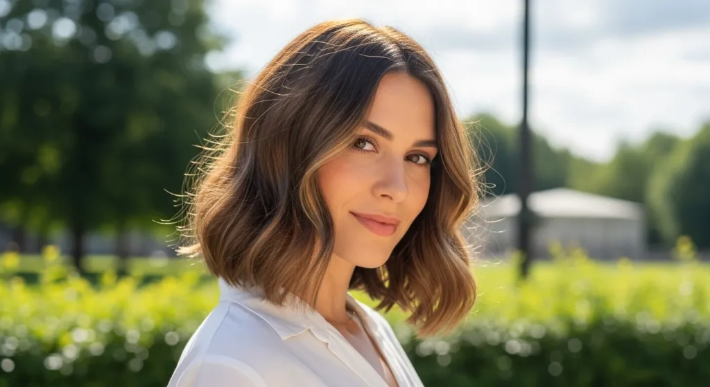 Top Choppy Layered Bob Haircut You Need to Try This Year 7 Long choppy layered bob haircut with flowy texture.