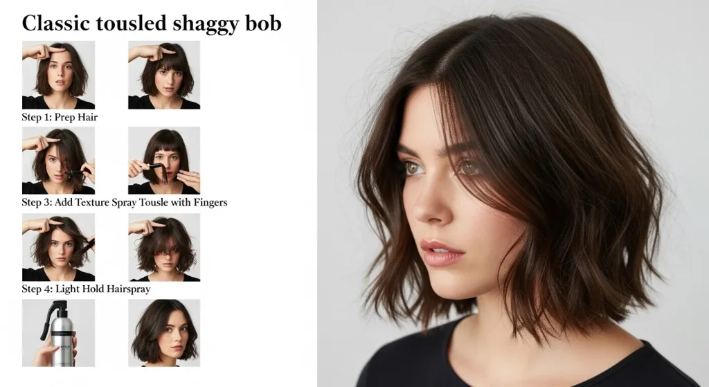 30+ Short Shaggy Bob Haircut Ideas That Elevate Your Look 8 “Step-by-step styling ideas for short shaggy bob haircut — tousled, edgy, and sleek styles.”