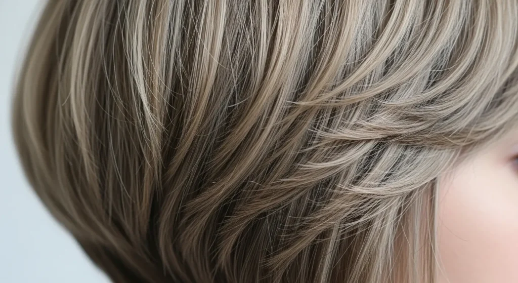 30+ Short Shaggy Bob Haircut Ideas That Elevate Your Look 4 “Close-up of short shaggy bob haircut showing textured layered ends.”