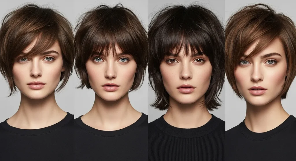 30+ Short Shaggy Bob Haircut Ideas That Elevate Your Look 6 “Short shaggy bob haircut variations for oval, round, square, and heart-shaped faces.”